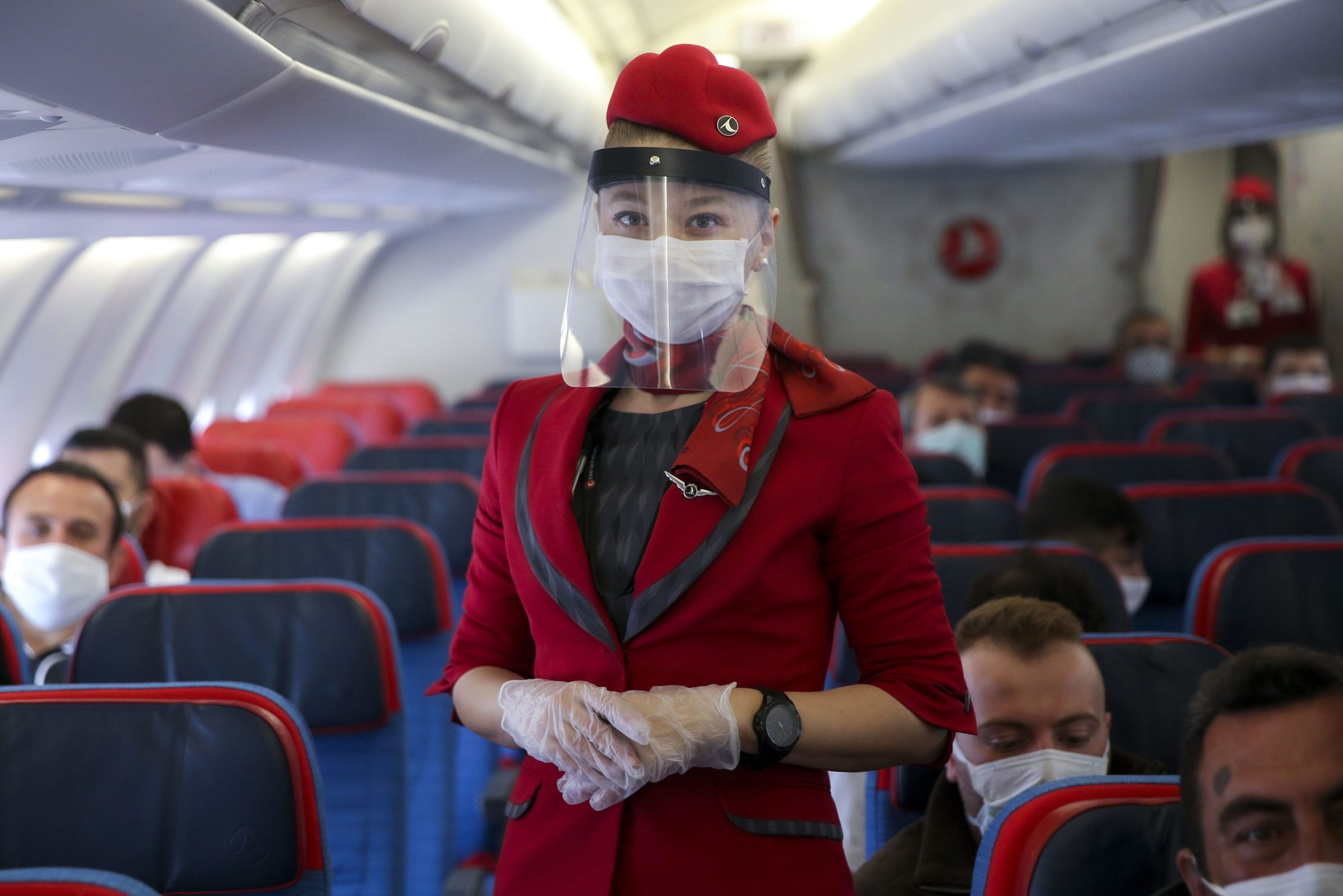 Stunning Asian stewardesses please their nasty boss